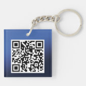 Zee Turtle Green Blue QR-code Sleutelhanger (Achterkant)