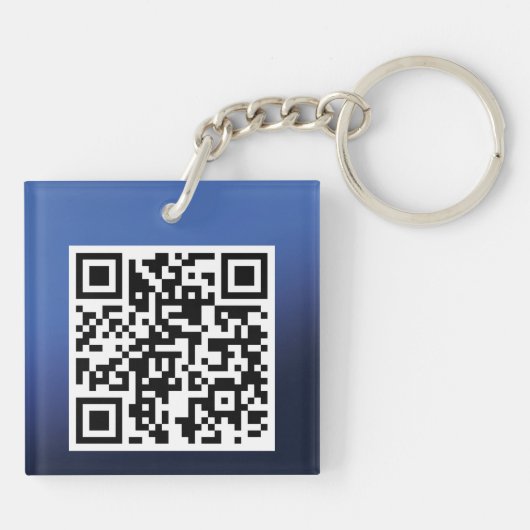 Zee Turtle Green Blue QR-code Sleutelhanger (Achterkant)