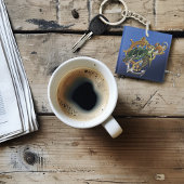 Zee Turtle Green Blue QR-code Sleutelhanger