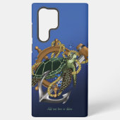 Zee Turtle Green Blue Samsung Galaxy Hoesje (Achterkant)