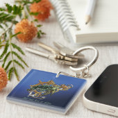 Zee Turtle Green Blue Sleutelhanger (Voorkant Rechts)