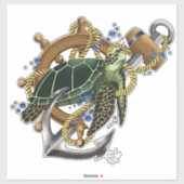 Zee Turtle Green Blue Sticker (Vel)