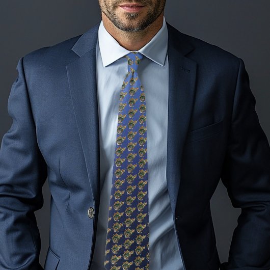 Zee Turtle Green Blue Stropdas