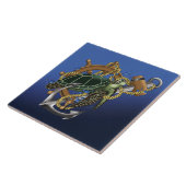 Zee Turtle Green Blue Tegeltje (Zijkant)