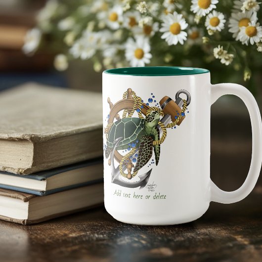 Zee Turtle Green Blue Tweekleurige Koffiemok