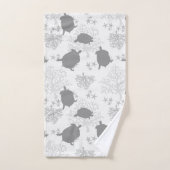 Zee Turtle Grey Ocean Pattern Art Bad Handdoek (Handdoek)