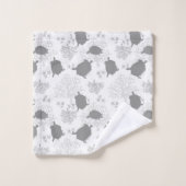 Zee Turtle Grey Ocean Pattern Art Bad Handdoek (Wasdoekje)