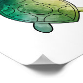 Zee Turtle groene waterverf Poster (Hoek)