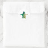 Zee Turtle groene waterverf Ronde Sticker (Tas)