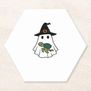 Zee Turtle Halloween Ghost Witch Pet Dierenvriende Kartonnen Onderzetters