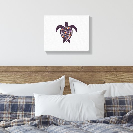 Zee Turtle Halloween Spider-Web Pumpkin Ghost Hall Canvas Afdruk (Insitu (Slaapkamer))