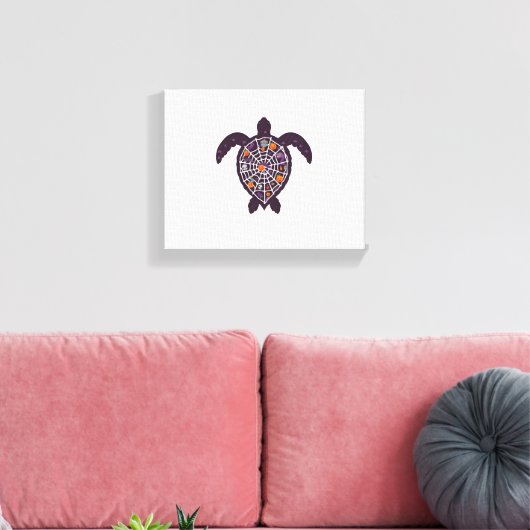 Zee Turtle Halloween Spider-Web Pumpkin Ghost Hall Canvas Afdruk (Insitu (Woonkamer))