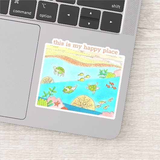 Zee Turtle Happy Place Sticker (Detail)