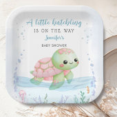 Zee Turtle Hatchling Boy Baby shower Papier Papieren Bordje