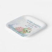 Zee Turtle Hatchling Boy Baby shower Papier Papieren Bordje (Gebogen)
