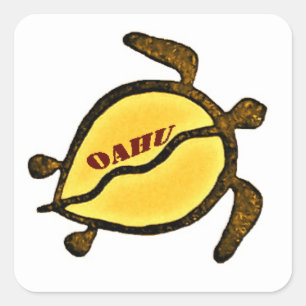 Zee Turtle Island Vierkante Sticker