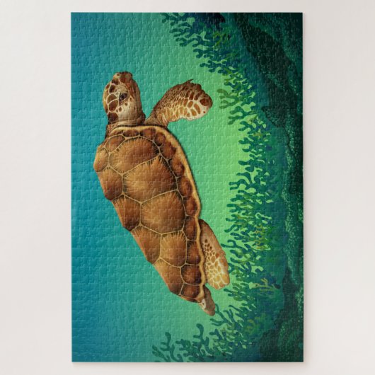 Zee Turtle Jigzaag Puzzle Legpuzzel (Verticaal)