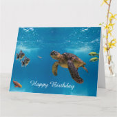 Zee Turtle Kaart (Gele Bloem)