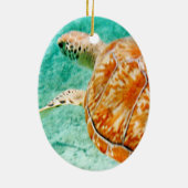 Zee Turtle Keramisch Ornament (Achterkant)
