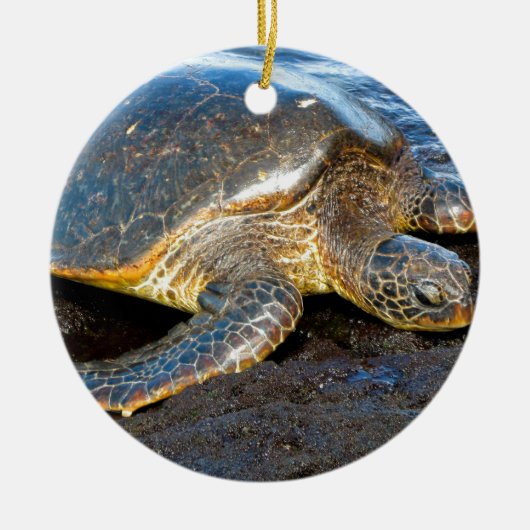 Zee Turtle Keramisch Ornament (Voorkant)