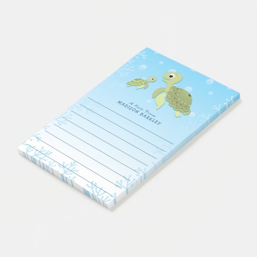 Zee Turtle Kind Cute Ocean Animal Post-it® Notes (Schuin)