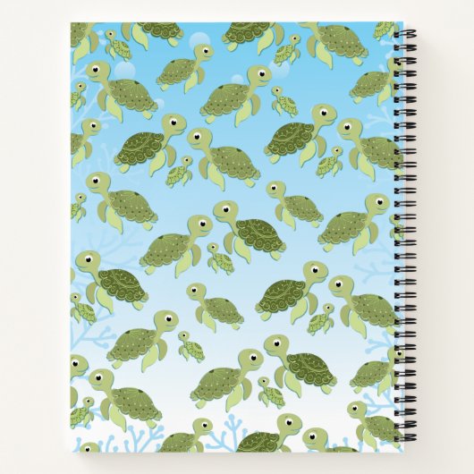 Zee Turtle Kind Cute Ocean Animals Notitieboek (Achterkant)