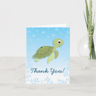 Zee Turtle Kind Cute Ocean Dankjewel Briefpapier Notitiekaartje