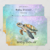 Zee Turtle Kleur Bubbles Baby shower Kaart (Voorkant / Achterkant)