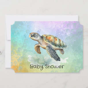 Zee Turtle Kleur Bubbles Baby shower Kaart