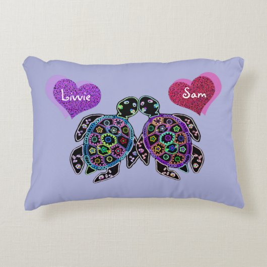 Zee Turtle Love Accent Pillow Decoratief Kussen (Voorkant)