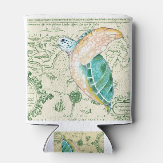 Zee Turtle Map Blikjeskoeler (Achterkant)