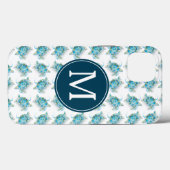 Zee Turtle Monogram Beachy Telefoon Case (Achterkant (horizontaal))