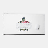 Zee Turtle navy floral Bureaumat (Keyboard & Muis)