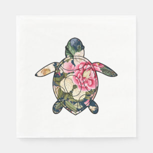 Zee Turtle navy floral Servet