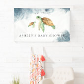 Zee Turtle | Ocean Baby shower Welcome Banner (Insitu)