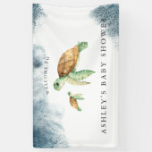 Zee Turtle | Ocean Baby shower Welcome Banner (Verticaal)