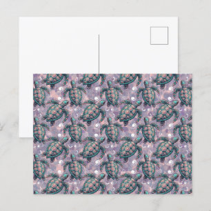Zee Turtle Ocean Pattern Briefkaart