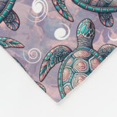Zee Turtle Ocean Pattern Fleece Deken (Hoek)