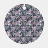 Zee Turtle Ocean Pattern Metalen Ornament (Voorkant)