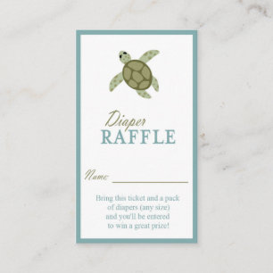 Zee Turtle Ocean Theme Luier Raffle Ticket Informatiekaartje