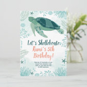 Zee Turtle Ocean Verjaardagsfeest Kaart (Staand voorkant)