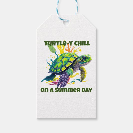 ZEE TURTLE OP DE DAG VAN EEN ZOMER CADEAULABEL (Voorkant)