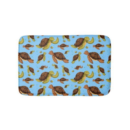Zee Turtle Pattern Badmat (Voorkant)