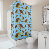 Zee Turtle Pattern Douchegordijn (In situ)