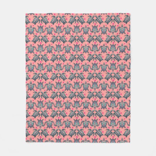 Zee Turtle Pattern Fleece Deken (Voorkant)