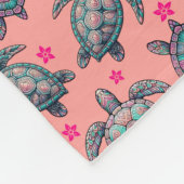 Zee Turtle Pattern Fleece Deken (Hoek)