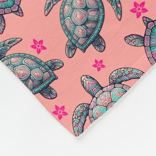 Zee Turtle Pattern Fleece Deken (Hoek)