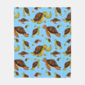 Zee Turtle Pattern Fleece Deken (Voorkant)