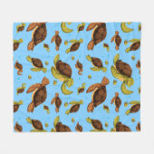Zee Turtle Pattern Fleece Deken (Voorkant (Horizontaal))