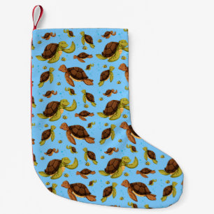 Zee Turtle Pattern Kleine Kerstsok